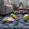 image:imageHOMORE Soft Fluffy Rug for Bedroom Tie Dye Rugs for Living Room Non Slip Shaggy Plush Carpet for Kids Nursery Toddler 4x6 Feet Area Rugs for Room Floor Blue Gray