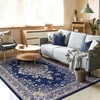 image:imageHOMORE Washable Area Rug 4x6 Black Rugs for Bedroom Living Room  Non Slip Low Pile Vintage Floral Throw Rugs for Entryway Kitchen Rug Dinning Room OfficeNavy Blue