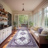 image:imageHOMORE Washable Area Rug 4x6 Black Rugs for Bedroom Living Room  Non Slip Low Pile Vintage Floral Throw Rugs for Entryway Kitchen Rug Dinning Room OfficePurple