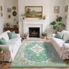 image:imageHOMORE Washable Area Rug 4x6 Black Rugs for Bedroom Living Room  Non Slip Low Pile Vintage Floral Throw Rugs for Entryway Kitchen Rug Dinning Room OfficeGreen