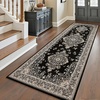 image:imageHOMORE Washable Area Rug 4x6 Black Rugs for Bedroom Living Room  Non Slip Low Pile Vintage Floral Throw Rugs for Entryway Kitchen Rug Dinning Room OfficeBlack