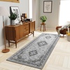 image:imageHOMORE Washable Area Rug 4x6 Black Rugs for Bedroom Living Room  Non Slip Low Pile Vintage Floral Throw Rugs for Entryway Kitchen Rug Dinning Room OfficeGrey