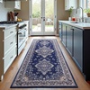 image:imageHOMORE Washable Area Rug 4x6 Black Rugs for Bedroom Living Room  Non Slip Low Pile Vintage Floral Throw Rugs for Entryway Kitchen Rug Dinning Room OfficeNavy Blue