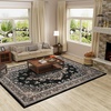 image:imageHOMORE Washable Area Rug 4x6 Black Rugs for Bedroom Living Room  Non Slip Low Pile Vintage Floral Throw Rugs for Entryway Kitchen Rug Dinning Room OfficeBlack