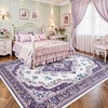 image:imageHOMORE Washable Area Rug 4x6 Black Rugs for Bedroom Living Room  Non Slip Low Pile Vintage Floral Throw Rugs for Entryway Kitchen Rug Dinning Room OfficePurple