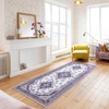 image:imageHOMORE Washable Area Rug 4x6 Black Rugs for Bedroom Living Room  Non Slip Low Pile Vintage Floral Throw Rugs for Entryway Kitchen Rug Dinning Room OfficePurple