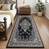 image:imageHOMORE Washable Area Rug 4x6 Black Rugs for Bedroom Living Room  Non Slip Low Pile Vintage Floral Throw Rugs for Entryway Kitchen Rug Dinning Room OfficeBlack