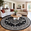 image:imageHOMORE Washable Area Rug 4x6 Black Rugs for Bedroom Living Room  Non Slip Low Pile Vintage Floral Throw Rugs for Entryway Kitchen Rug Dinning Room OfficeBlack
