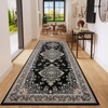 image:imageHOMORE Washable Area Rug 4x6 Black Rugs for Bedroom Living Room  Non Slip Low Pile Vintage Floral Throw Rugs for Entryway Kitchen Rug Dinning Room OfficeBlack