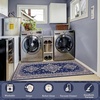 image:imageHOMORE Washable Area Rug 4x6 Black Rugs for Bedroom Living Room  Non Slip Low Pile Vintage Floral Throw Rugs for Entryway Kitchen Rug Dinning Room OfficeNavy Blue