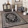 image:imageHOMORE Washable Area Rug 4x6 Black Rugs for Bedroom Living Room  Non Slip Low Pile Vintage Floral Throw Rugs for Entryway Kitchen Rug Dinning Room OfficeBlack