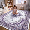 image:imageHOMORE Washable Area Rug 4x6 Black Rugs for Bedroom Living Room  Non Slip Low Pile Vintage Floral Throw Rugs for Entryway Kitchen Rug Dinning Room OfficePurple