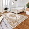 image:imageHOMORE Washable Area Rug 4x6 Black Rugs for Bedroom Living Room  Non Slip Low Pile Vintage Floral Throw Rugs for Entryway Kitchen Rug Dinning Room OfficeBeige