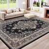 image:imageHOMORE Washable Area Rug 4x6 Black Rugs for Bedroom Living Room  Non Slip Low Pile Vintage Floral Throw Rugs for Entryway Kitchen Rug Dinning Room OfficeBlack