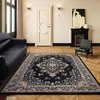 image:imageHOMORE Washable Area Rug 4x6 Black Rugs for Bedroom Living Room  Non Slip Low Pile Vintage Floral Throw Rugs for Entryway Kitchen Rug Dinning Room OfficeBlack