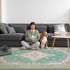 image:imageHOMORE Washable Area Rug 4x6 Black Rugs for Bedroom Living Room  Non Slip Low Pile Vintage Floral Throw Rugs for Entryway Kitchen Rug Dinning Room OfficeGreen