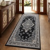 image:imageHOMORE Washable Area Rug 4x6 Black Rugs for Bedroom Living Room  Non Slip Low Pile Vintage Floral Throw Rugs for Entryway Kitchen Rug Dinning Room OfficeBlack