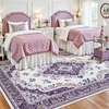 image:imageHOMORE Washable Area Rug 4x6 Black Rugs for Bedroom Living Room  Non Slip Low Pile Vintage Floral Throw Rugs for Entryway Kitchen Rug Dinning Room OfficePurple