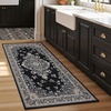 image:imageHOMORE Washable Area Rug 4x6 Black Rugs for Bedroom Living Room  Non Slip Low Pile Vintage Floral Throw Rugs for Entryway Kitchen Rug Dinning Room OfficeBlack