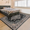 image:imageHOMORE Washable Area Rug 4x6 Black Rugs for Bedroom Living Room  Non Slip Low Pile Vintage Floral Throw Rugs for Entryway Kitchen Rug Dinning Room OfficeBlack
