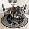 image:imageHOMORE Washable Area Rug 4x6 Black Rugs for Bedroom Living Room  Non Slip Low Pile Vintage Floral Throw Rugs for Entryway Kitchen Rug Dinning Room OfficeBlack