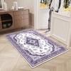 image:imageHOMORE Washable Area Rug 4x6 Black Rugs for Bedroom Living Room  Non Slip Low Pile Vintage Floral Throw Rugs for Entryway Kitchen Rug Dinning Room OfficePurple