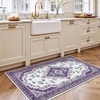 image:imageHOMORE Washable Area Rug 4x6 Black Rugs for Bedroom Living Room  Non Slip Low Pile Vintage Floral Throw Rugs for Entryway Kitchen Rug Dinning Room OfficePurple