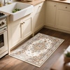 image:imageHOMORE Washable Area Rug 4x6 Black Rugs for Bedroom Living Room  Non Slip Low Pile Vintage Floral Throw Rugs for Entryway Kitchen Rug Dinning Room OfficeBeige