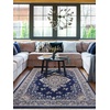 image:imageHOMORE Washable Area Rug 4x6 Black Rugs for Bedroom Living Room  Non Slip Low Pile Vintage Floral Throw Rugs for Entryway Kitchen Rug Dinning Room OfficeNavy Blue