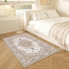 image:imageHOMORE Washable Area Rug 4x6 Black Rugs for Bedroom Living Room  Non Slip Low Pile Vintage Floral Throw Rugs for Entryway Kitchen Rug Dinning Room OfficeBeige