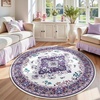 image:imageHOMORE Washable Area Rug 4x6 Black Rugs for Bedroom Living Room  Non Slip Low Pile Vintage Floral Throw Rugs for Entryway Kitchen Rug Dinning Room OfficePurple