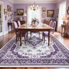 image:imageHOMORE Washable Area Rug 4x6 Black Rugs for Bedroom Living Room  Non Slip Low Pile Vintage Floral Throw Rugs for Entryway Kitchen Rug Dinning Room OfficePurple