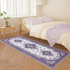 image:imageHOMORE Washable Area Rug 4x6 Black Rugs for Bedroom Living Room  Non Slip Low Pile Vintage Floral Throw Rugs for Entryway Kitchen Rug Dinning Room OfficePurple