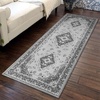image:imageHOMORE Washable Area Rug 4x6 Black Rugs for Bedroom Living Room  Non Slip Low Pile Vintage Floral Throw Rugs for Entryway Kitchen Rug Dinning Room OfficeGrey