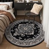 image:imageHOMORE Washable Area Rug 4x6 Black Rugs for Bedroom Living Room  Non Slip Low Pile Vintage Floral Throw Rugs for Entryway Kitchen Rug Dinning Room OfficeBlack
