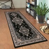 image:imageHOMORE Washable Area Rug 4x6 Black Rugs for Bedroom Living Room  Non Slip Low Pile Vintage Floral Throw Rugs for Entryway Kitchen Rug Dinning Room OfficeBlack