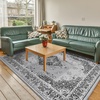 image:imageHOMORE Washable Area Rug 4x6 Black Rugs for Bedroom Living Room  Non Slip Low Pile Vintage Floral Throw Rugs for Entryway Kitchen Rug Dinning Room OfficeGrey