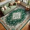 image:imageHOMORE Washable Area Rug 4x6 Black Rugs for Bedroom Living Room  Non Slip Low Pile Vintage Floral Throw Rugs for Entryway Kitchen Rug Dinning Room OfficeDeep Green