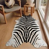 image:imageHOMORE Zebra RugFaux Animal Print RugSmall Zebra Hide Rugs for Bedroom  23x36 FeetWashableNon SlipLow Plie Western Floor Carpet for Bedside Living Room Desk Wall Decor Black and WhiteZebra