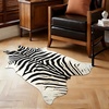 image:imageHOMORE Zebra RugFaux Animal Print RugSmall Zebra Hide Rugs for Bedroom  23x36 FeetWashableNon SlipLow Plie Western Floor Carpet for Bedside Living Room Desk Wall Decor Black and WhiteZebra