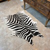 image:imageHOMORE Zebra RugFaux Animal Print RugSmall Zebra Hide Rugs for Bedroom  23x36 FeetWashableNon SlipLow Plie Western Floor Carpet for Bedside Living Room Desk Wall Decor Black and WhiteZebra