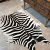 image:imageHOMORE Zebra RugFaux Animal Print RugSmall Zebra Hide Rugs for Bedroom  23x36 FeetWashableNon SlipLow Plie Western Floor Carpet for Bedside Living Room Desk Wall Decor Black and WhiteZebra