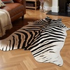 image:imageHOMORE Zebra RugFaux Animal Print RugSmall Zebra Hide Rugs for Bedroom  23x36 FeetWashableNon SlipLow Plie Western Floor Carpet for Bedside Living Room Desk Wall Decor Black and WhiteZebra