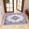 image:imageHOMORE 2x3 Area Rug Small Black Rugs for Entryway Washable Rug for Bedroom  Vintage Non Slip Low Pile Indoor Door Mat for Entrance Oriental Floral Rugs for Kitchen Living Room Dorm DecorPurple