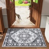 image:imageHOMORE 2x3 Entryway Gray Rug for BedroomSmall Washable Throw Rug for Living Room Kitchen Office Indoor Door Farmhouse Perfect for Home Decor Vintage Floral Low Pile NonSlip Rugs