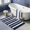 image:imageHOMORE Bathroom Runner Rug 24x60 Inch Washable Non Slip Bathroom Rug Long Absorbent Bath Rugs Quickly Dry Plush Bath Mats for Sink Shower Floor Navy BlueNavy