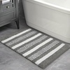 image:imageHOMORE Bathroom Runner Rug 24x60 Inch Washable Non Slip Bathroom Rug Long Absorbent Bath Rugs Quickly Dry Plush Bath Mats for Sink Shower Floor Navy BlueGreyWhite