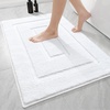 image:imageHOMORE Grey Bathroom Rug 24x36 Inch Soft Absorbent Microfiber Bathroom Runner Rug Washable Bath Runners Rugs for Bathrooms Non Slip Bath Rugs for Shower TubWhite
