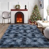 image:imageHOMORE Soft Fluffy Rug for Bedroom Tie Dye Rugs for Living Room Non Slip Shaggy Plush Carpet for Kids Nursery Toddler 4x6 Feet Area Rugs for Room Floor Blue Gray