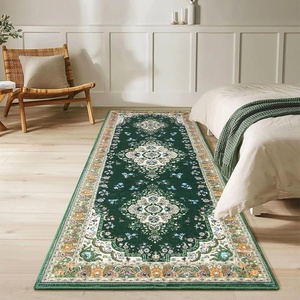 image:imageHOMORE Black Area Rug 5x7 Living Room Rug Washable Rugs for Bedroom  Non Slip Low Pile Vintage Floral Throw Rugs for Dining Room FarmhouseGreen